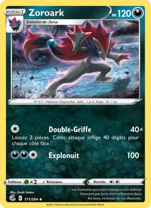 Carte Pokémon Zoroark 171/264 Peu Commune Poing de Fusion