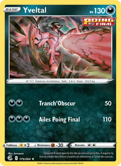 Carte Pokémon Yveltal 175/264 Rare Poing de Fusion