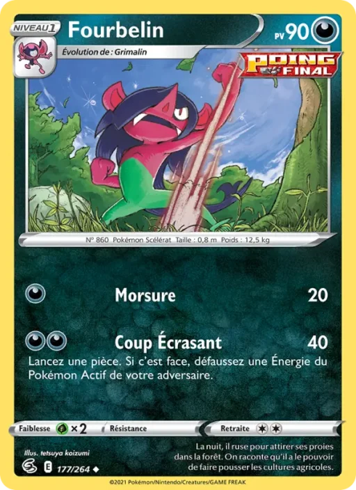 Carte Pokémon Fourbelin 177/264 Peu Commune Poing de Fusion