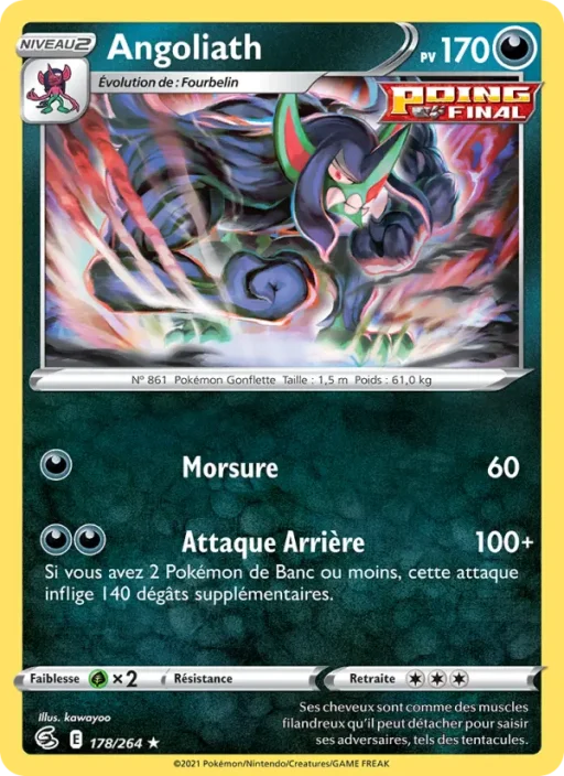 Carte Pokémon Angoliath 178/264 Holo Rare Poing de Fusion