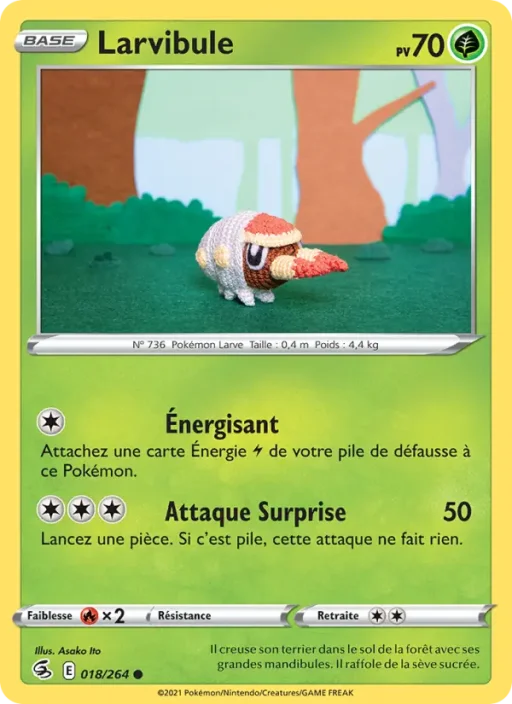 Carte Pokémon Larvibule 18/264 Commune Poing de Fusion