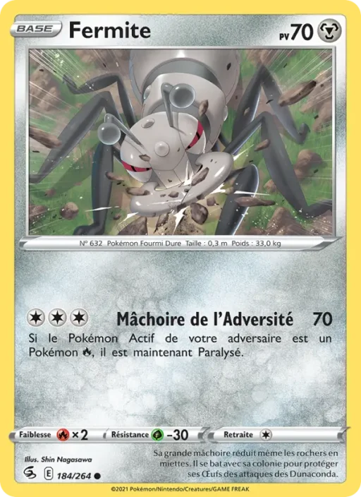 Carte Pokémon Fermite 184/264 Commune Poing de Fusion