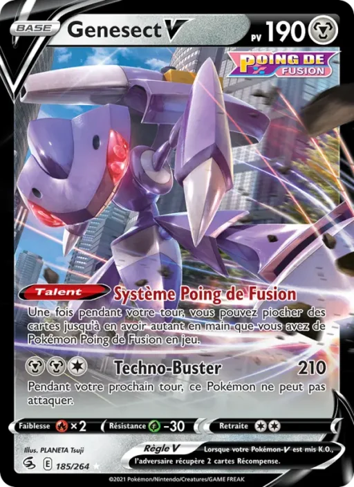 Carte Pokémon Genesect V 185/264 Holo Rare V Poing de Fusion