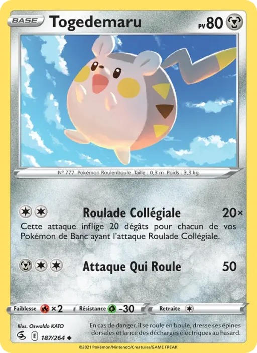 Carte Pokémon Togedemaru 187/264 Peu Commune Poing de Fusion