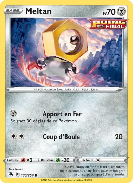 Carte Pokémon Meltan 188/264 Commune Poing de Fusion