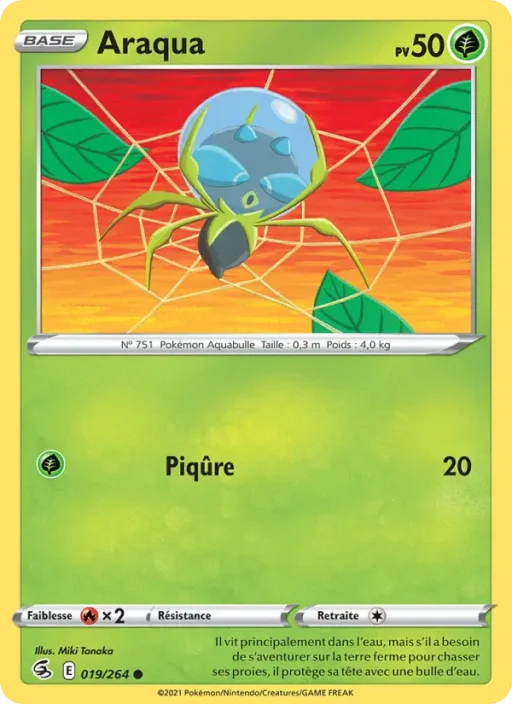 Carte Pokémon Araqua 19/264 Commune Poing de Fusion