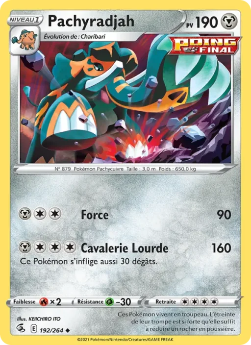 Carte Pokémon Pachyradjah 192/264 Peu Commune Poing de Fusion