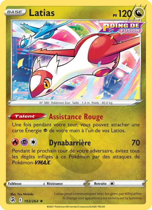 Carte Pokémon Latias 193/264 Rare Poing de Fusion