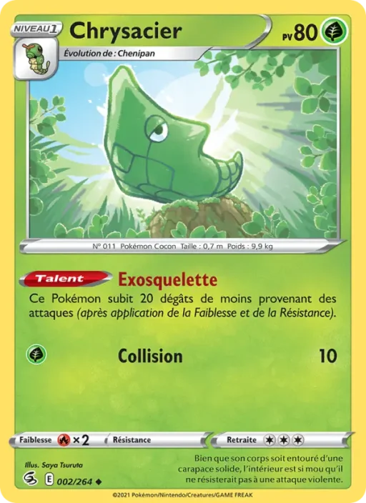 Carte Pokémon Chrysacier 2/264 Peu Commune Poing de Fusion