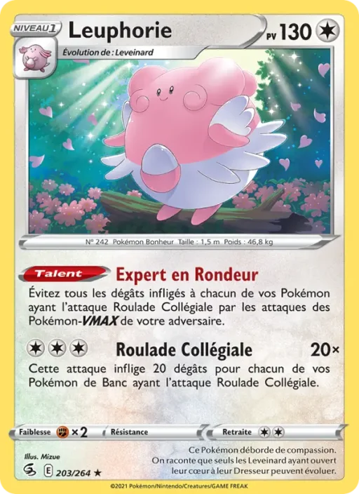 Carte Pokémon Leuphorie 203/264 Rare Poing de Fusion
