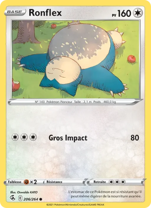 Carte Pokémon Ronflex 206/264 Commune Poing de Fusion