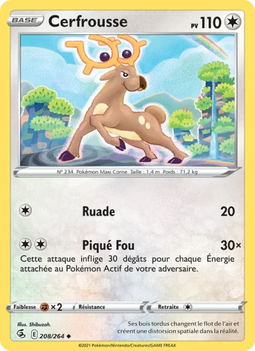 Carte Pokémon Cerfrousse 208/264 Peu Commune Poing de Fusion