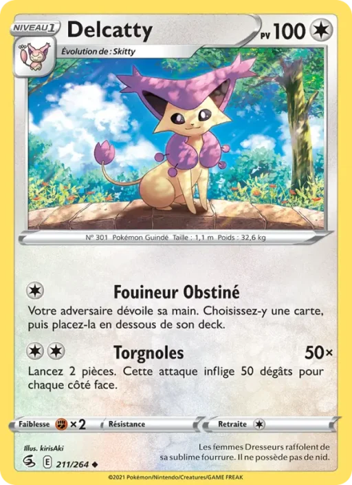 Carte Pokémon Delcatty 211/264 Peu Commune Poing de Fusion