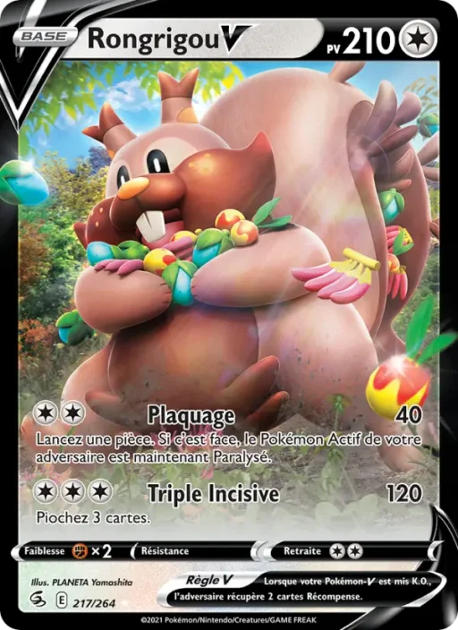 Carte Pokémon Rongrigou V 217/264 Holo Rare V Poing de Fusion