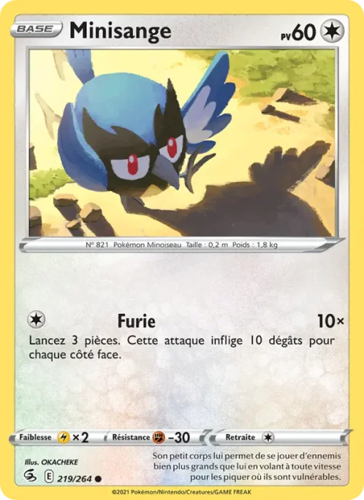Carte Pokémon Minisange 219/264 Commune Poing de Fusion