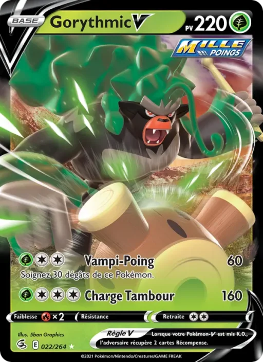 Carte Pokémon Gorythmic V 22/264 Holo Rare V Poing de Fusion
