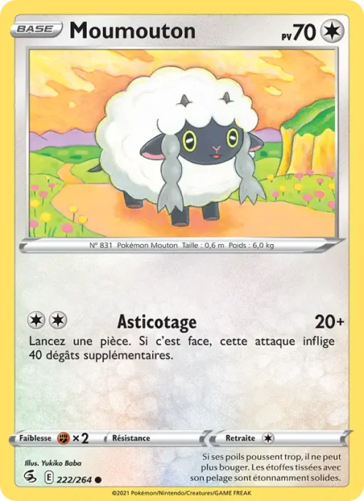 Carte Pokémon Moumouton 222/264 Commune Poing de Fusion