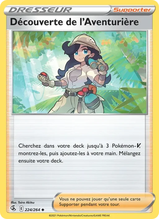 Carte Pokémon Découverte de l'Aventurière 224/264 Peu Commune Poing de Fusion