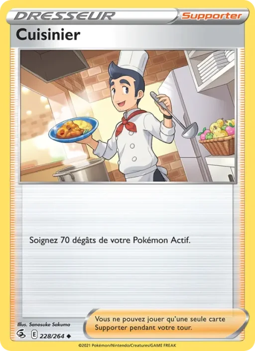 Carte Pokémon Cuisinier 228/264 Peu Commune Poing de Fusion