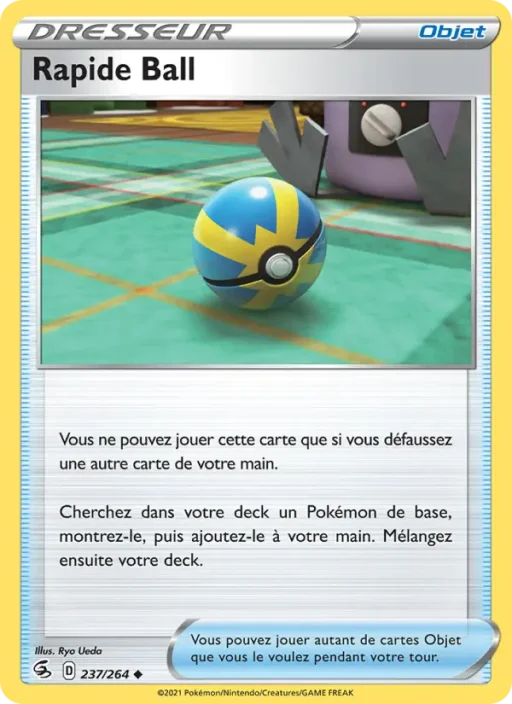 Carte Pokémon Rapide Ball 237/264 Peu Commune Poing de Fusion