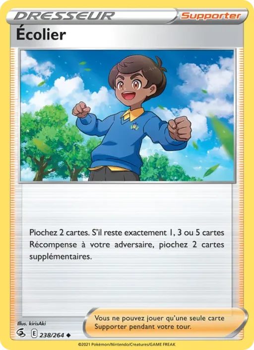 Carte Pokémon Écolier 238/264 Peu Commune Poing de Fusion