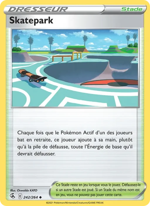 Carte Pokémon Skatepark 242/264 Peu Commune Poing de Fusion