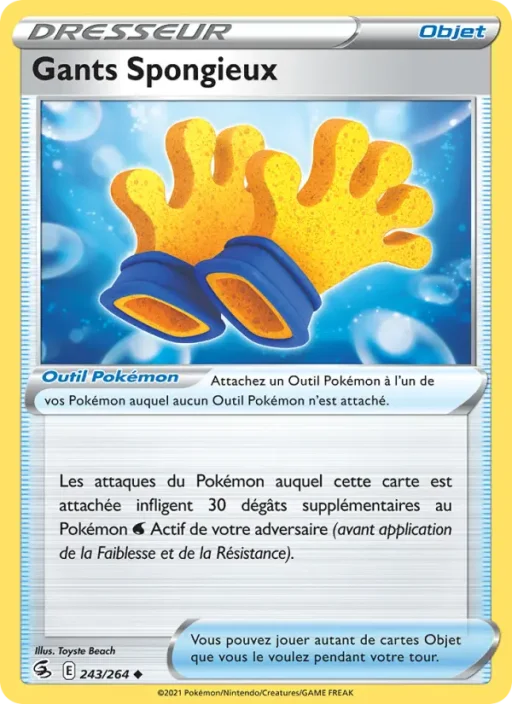 Carte Pokémon Gants Spongieux 243/264 Peu Commune Poing de Fusion