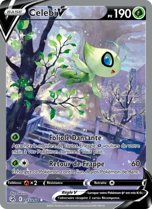 Carte Pokémon Celebi V 245/264 Ultra Rare Poing de Fusion
