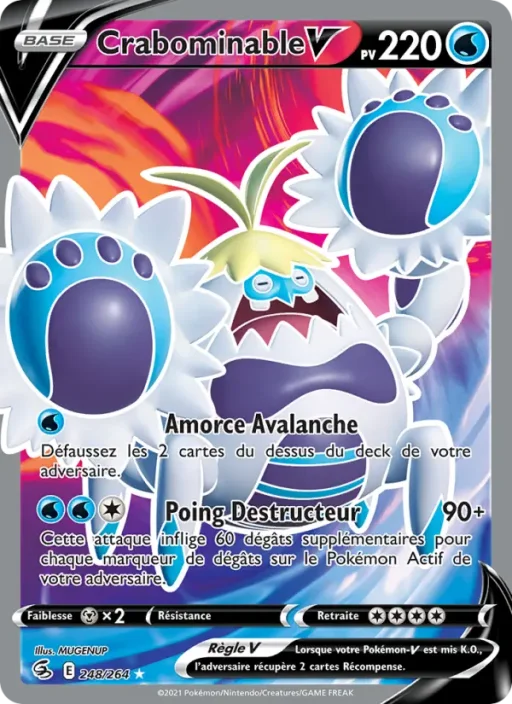 Carte Pokémon Crabominable V 248/264 Ultra Rare Poing de Fusion