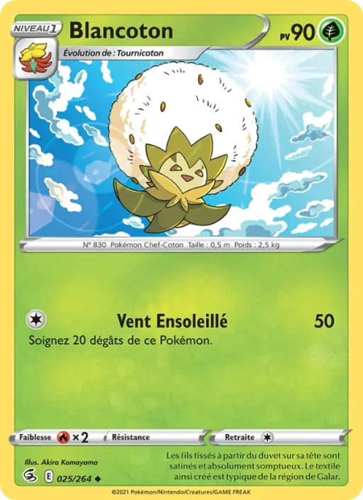 Carte Pokémon Blancoton 25/264 Peu Commune Poing de Fusion