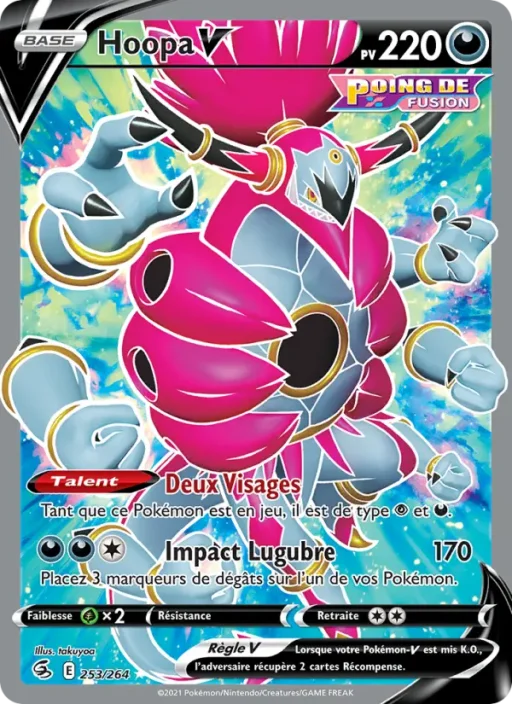 Carte Pokémon Hoopa V 253/264 Ultra Rare Poing de Fusion