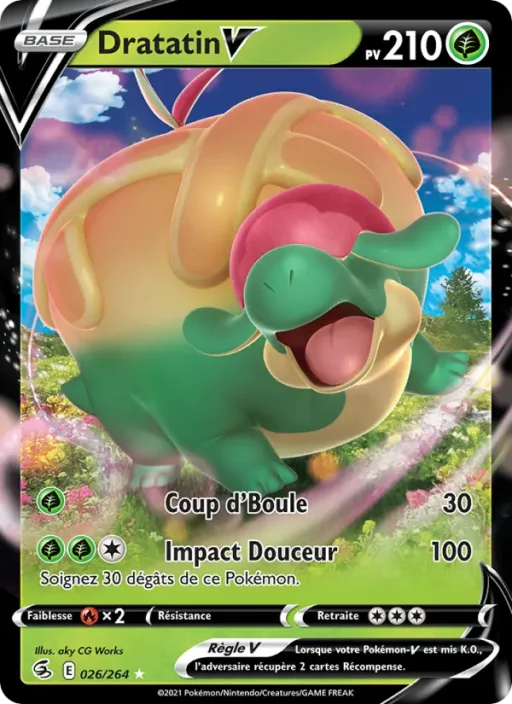 Carte Pokémon Dratatin V 26/264 Holo Rare V Poing de Fusion
