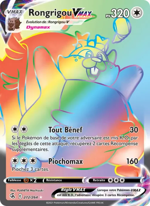 Carte Pokémon Rongrigou VMAX 272/264 Magnifique rare Poing de Fusion