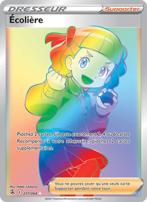 Carte Pokémon Écolière 277/264 Magnifique rare Poing de Fusion