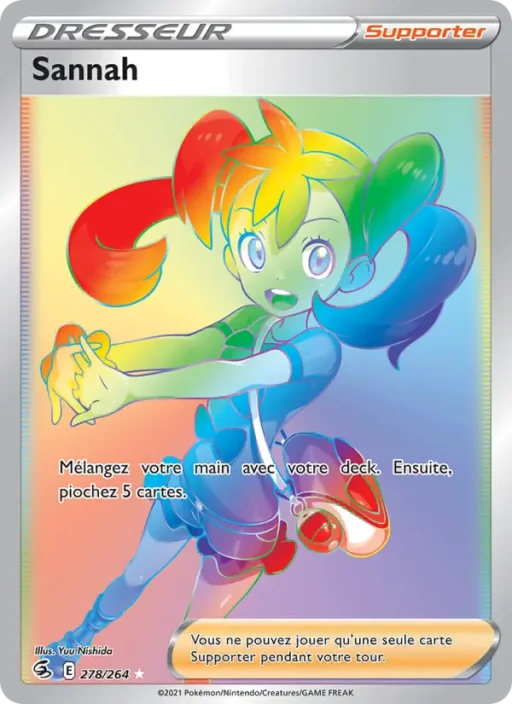 Carte Pokémon Sannah 278/264 Magnifique rare Poing de Fusion