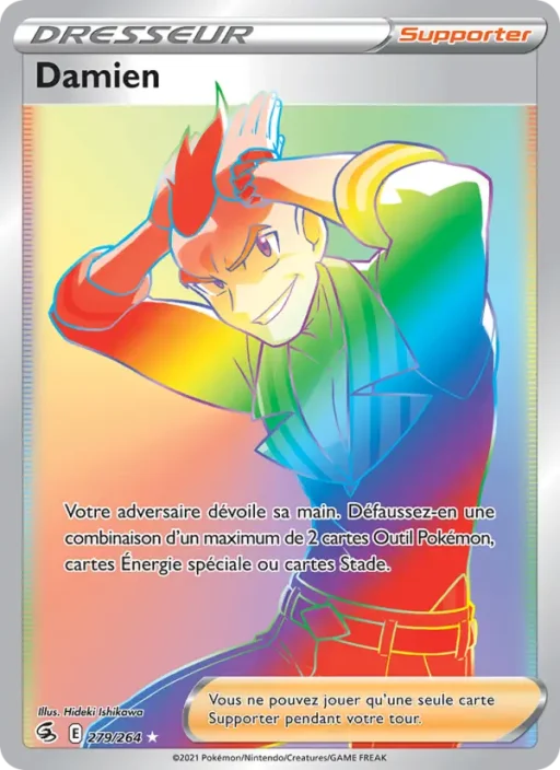 Carte Pokémon Damien 279/264 Magnifique rare Poing de Fusion