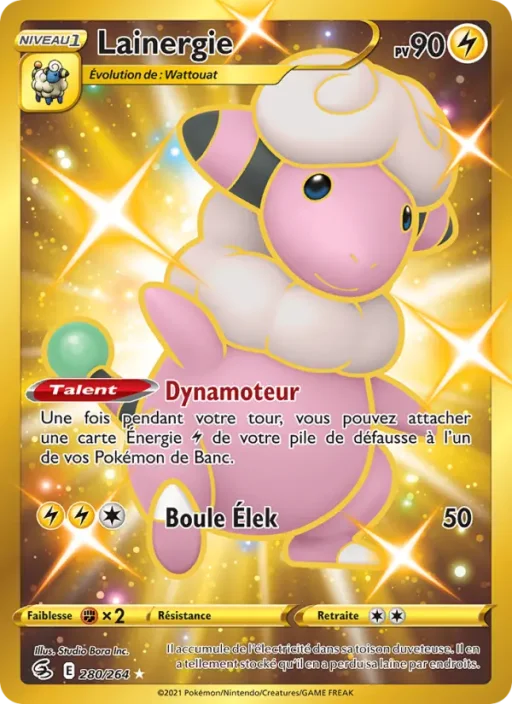 Carte Pokémon Lainergie 280/264 Magnifique rare Poing de Fusion