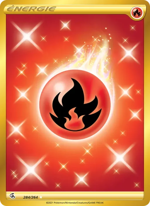 Carte Pokémon Énergie Feu 284/264 Magnifique rare Poing de Fusion