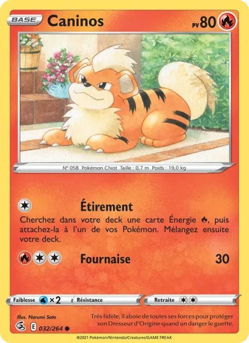 Carte Pokémon Caninos 32/264 Commune Poing de Fusion