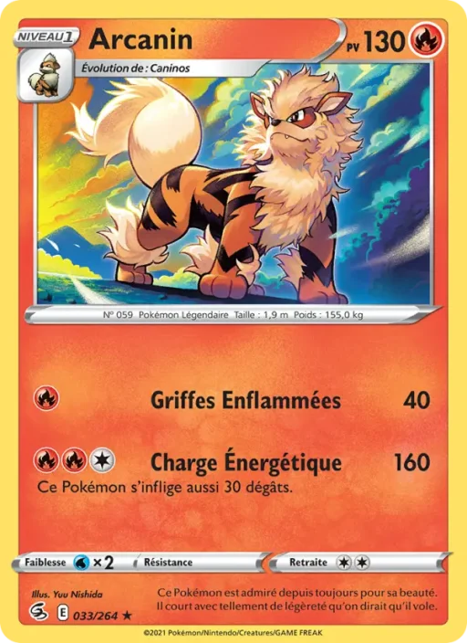 Carte Pokémon Arcanin 33/264 Rare Poing de Fusion