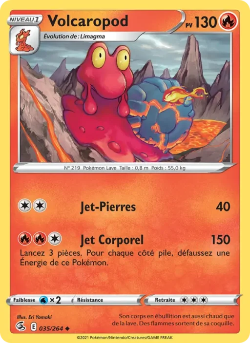 Carte Pokémon Volcaropod 35/264 Peu Commune Poing de Fusion