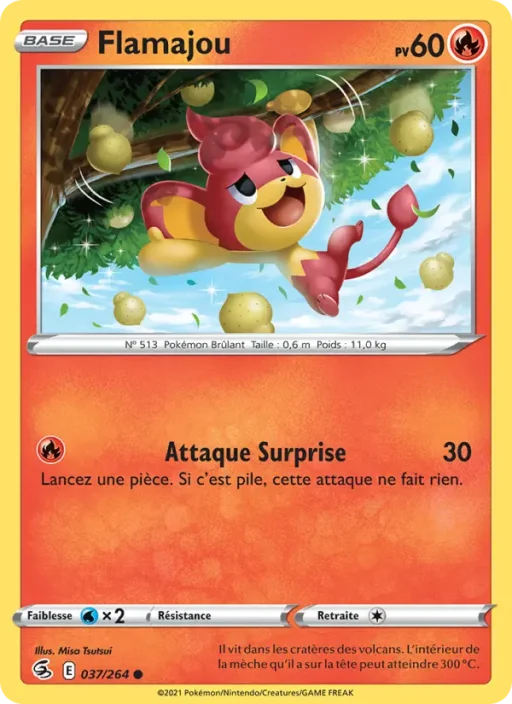 Carte Pokémon Flamajou 37/264 Commune Poing de Fusion