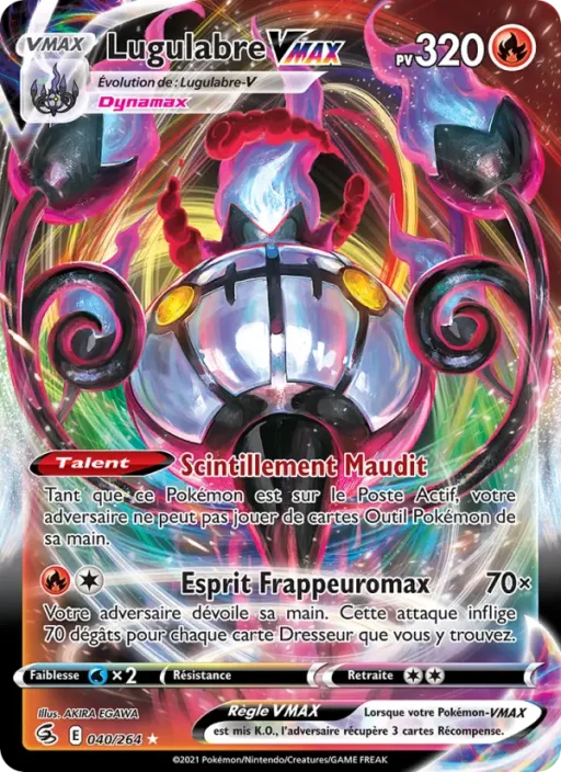 Carte Pokémon Lugulabre VMAX 40/264 Holo Rare VMAX Poing de Fusion
