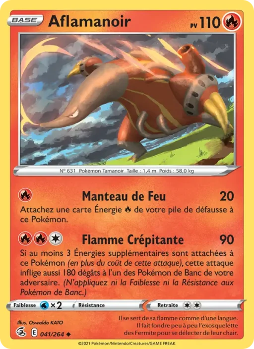 Carte Pokémon Aflamanoir 41/264 Peu Commune Poing de Fusion