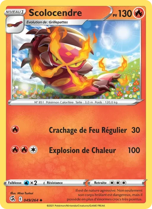 Carte Pokémon Scolocendre 49/264 Peu Commune Poing de Fusion