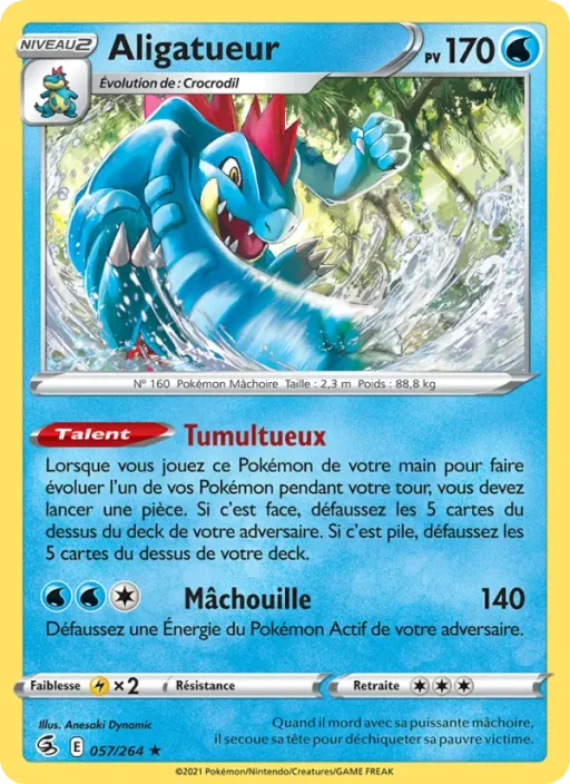 Carte Pokémon Aligatueur 57/264 Holo Rare Poing de Fusion