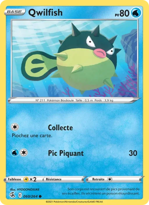 Carte Pokémon Qwilfish 60/264 Commune Poing de Fusion