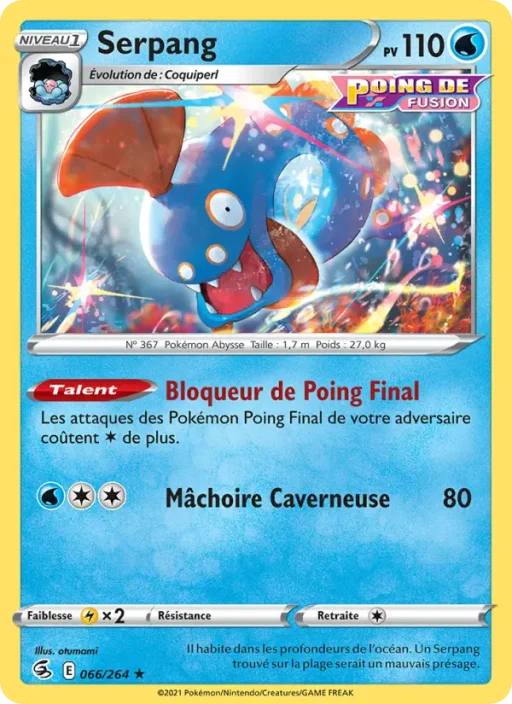 Carte Pokémon Serpang 66/264 Rare Poing de Fusion