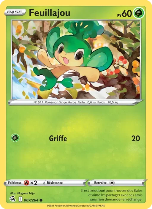 Carte Pokémon Feuillajou 7/264 Commune Poing de Fusion