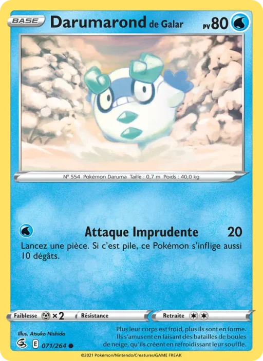Carte Pokémon Darumarond de Galar 71/264 Commune Poing de Fusion